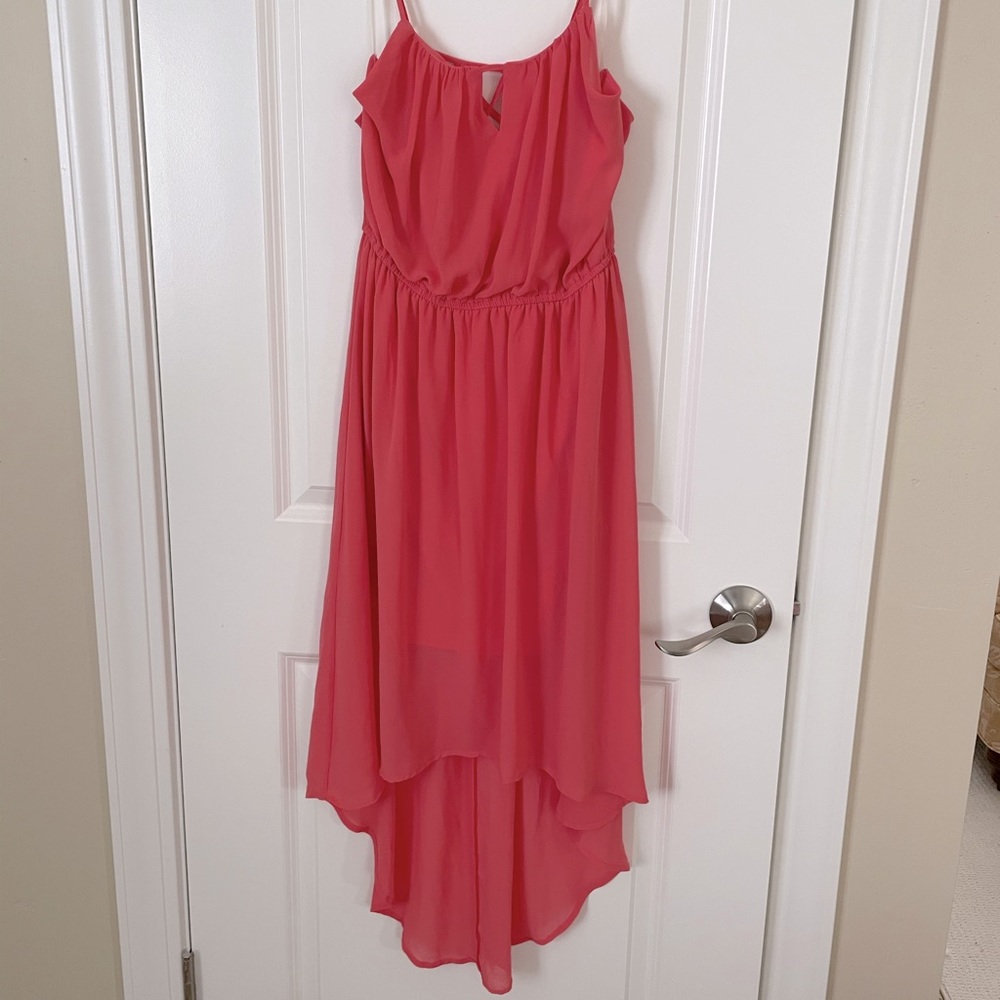 Peach summer dress high-low, NWT